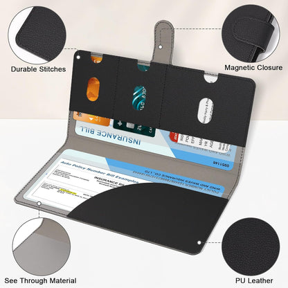 RSAquar Car Registration and Insurance Holder, Vehicle Glove Box Organizer Cool Car Accessories, Auto Truck Document Holder for Cards, Driver License, Black Glitter