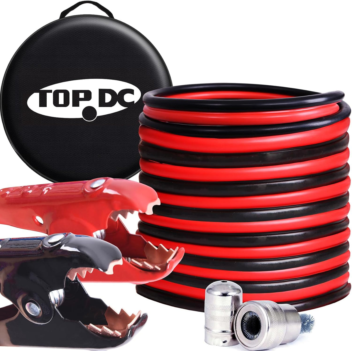 TOPDC 4 Gauge 20 Feet Jumper Cables for Car, SUV and Trucks Battery, Heavy Duty Automotive Booster Cables for Jump Starting Dead or Weak Batteries with Carry Bag, (TD-P0420)