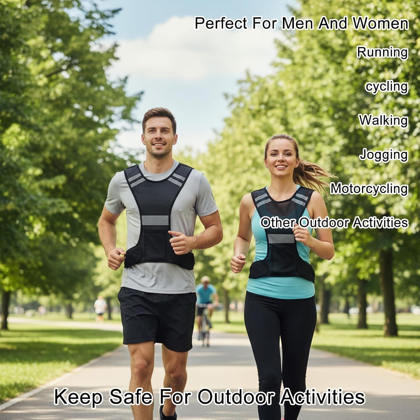 Ptwola Reflective Running Vest High Visibility Running Gear with Large Pocket Night Lightweight Reflective Safety Vest