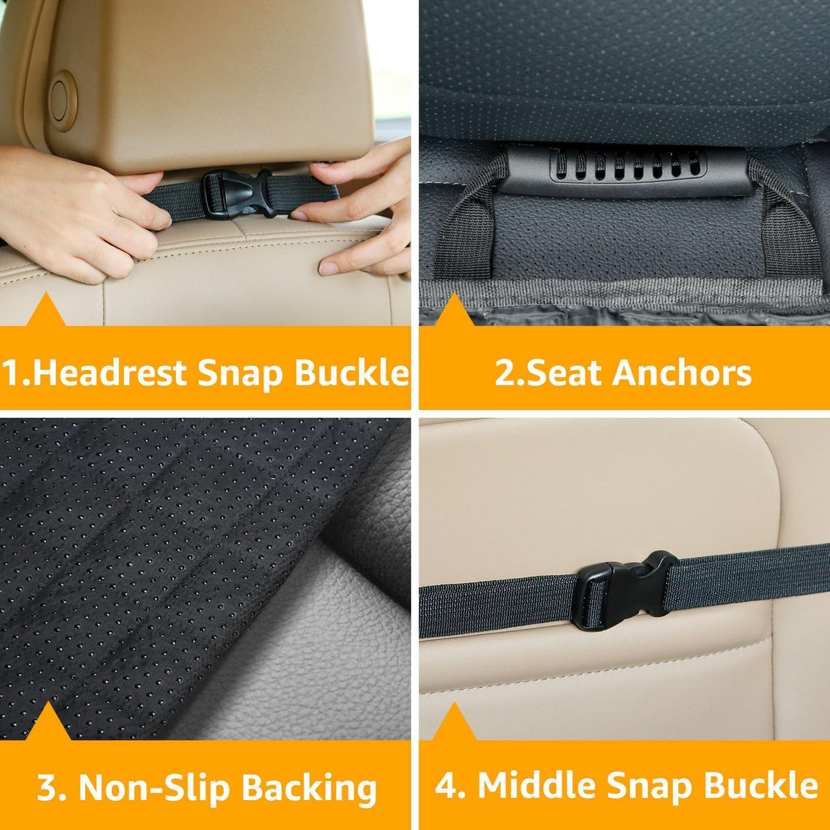 PETICON Waterproof Front Seat Car Cover, Full Protection Dog Car Seat Cover with Side Flaps, Nonslip Scratchproof Front Seat Cover Fits for Cars, Trucks, SUVs, Jeep