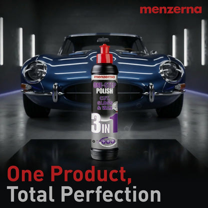 menzerna One-Step Polish 3in1 I Medium Cut Polish with High Gloss Finish & Seal in One I Buffing & Polishing Compound for Car Maintenance I Swirls, Holograms & Scratches I Car Body Repair I 8 fl oz.
