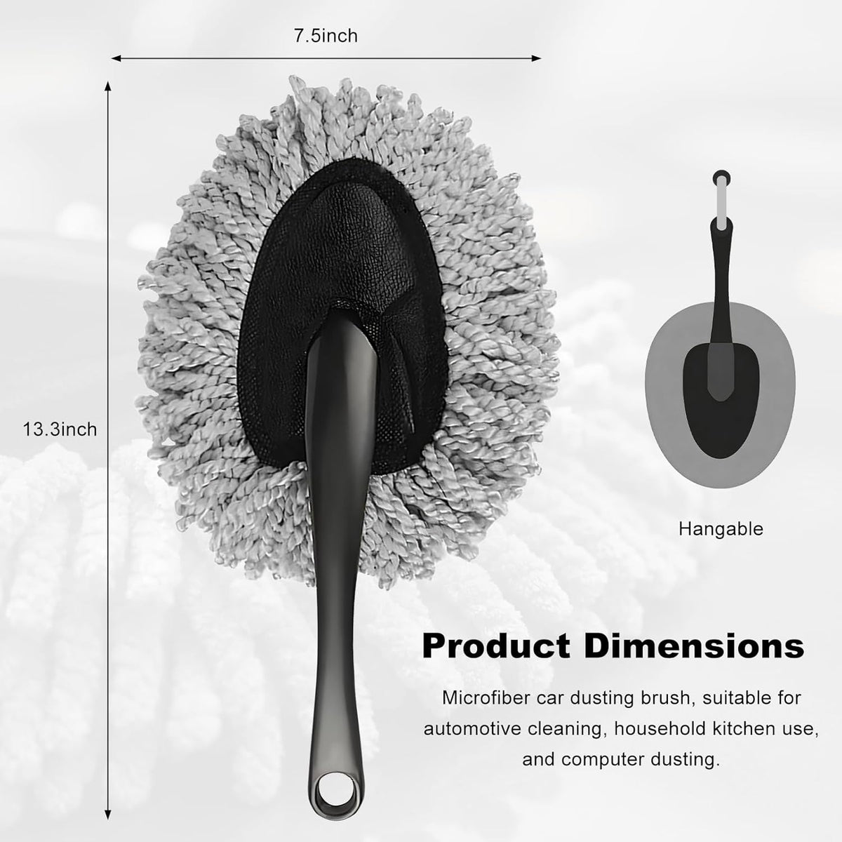 Car Dash Duster Brush, Super Soft Microfiber Duster Auto Dashboard Dust Detailing Tool, Multifunctional Scratch Free Dash Dust Cleaning Brush for Vehicle Home Kitchen (Blue)