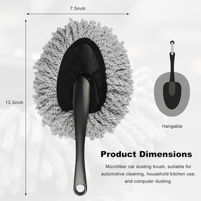 Car Dash Duster Brush, Super Soft Microfiber Duster Auto Dashboard Dust Detailing Tool, Multifunctional Scratch Free Dash Dust Cleaning Brush for Vehicle Home Kitchen (Blue)