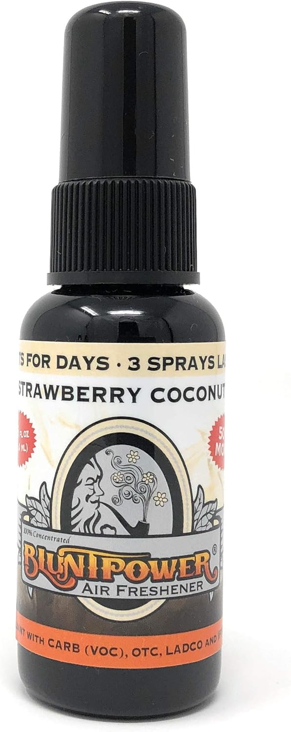 BluntPower (Baby Powder, 1 Pack) Concentrated Air Freshener Spray - Oil-Based Room Diffuser Spray - Long-Lasting Bathroom Scent, Car Freshener & Odor Eliminator - Colors A