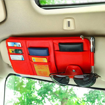 Car Visor Organizer, Auto Interior Accessories, Car Truck SUV Storage Pouch Holder, with Multi-Pocket Net Zipper (Black)