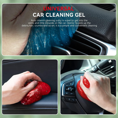 Auto Dynasty Pack of 4 Car Cleaning Gel, 2024 Universal Auto Detailing Tools Car Interior Air Vent Dust Cleaner Slime Putty Jelly for Printers, Camera, Calculator, Keyboard (Red, Blue, Green, Yellow)