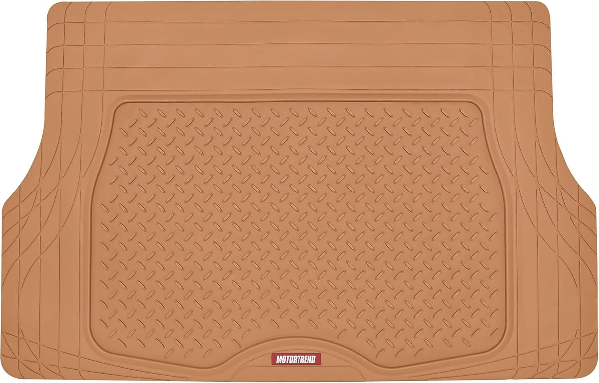 Motor Trend Heavy Duty Utility Cargo Liner Floor Mats for Car Truck SUV, Trimmable to Fit Trunk, All Weather Protection