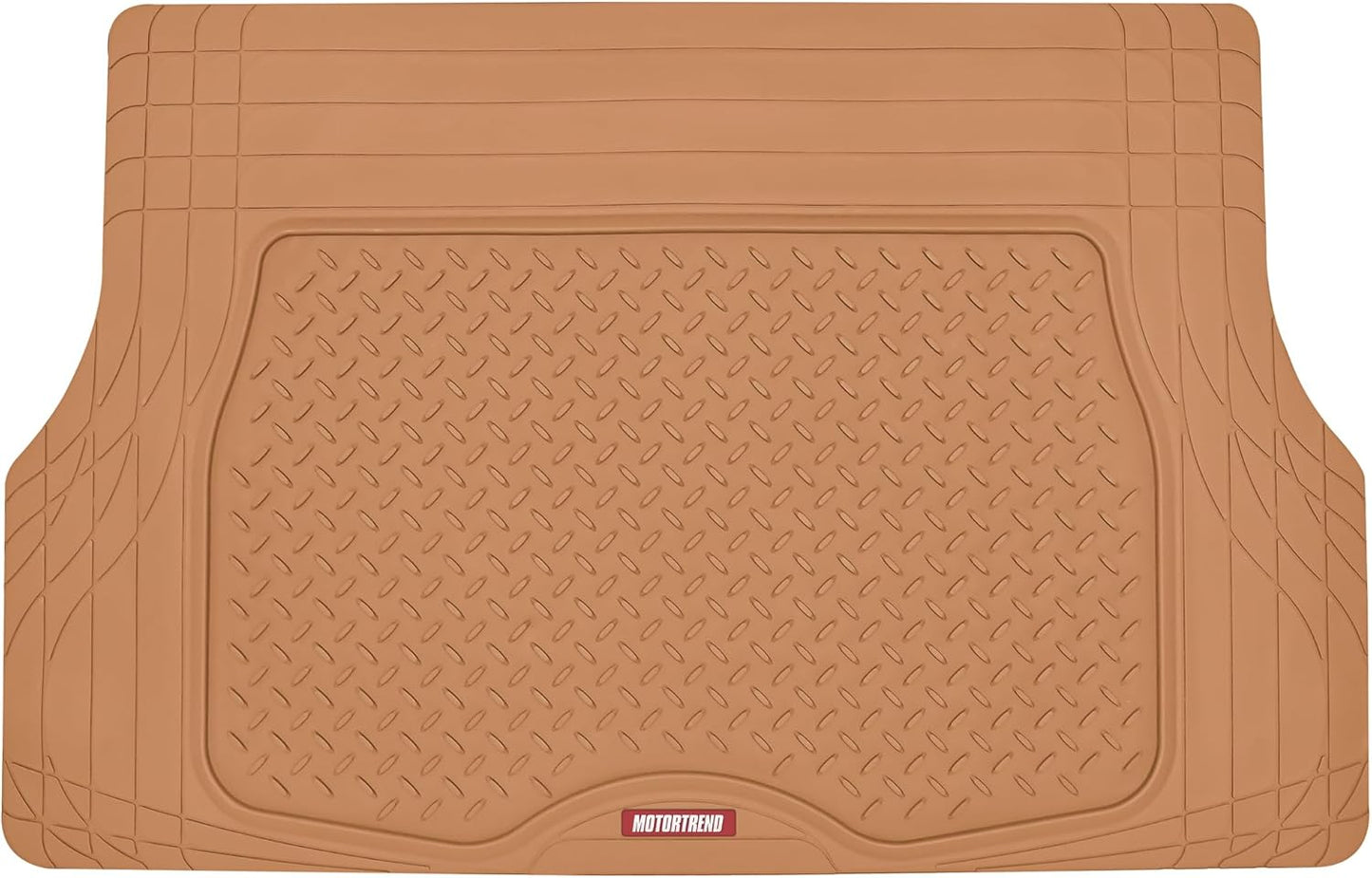 Motor Trend FlexTough Performance All Weather Rubber Car Mats with Cargo Liner - Full Set Front & Rear Floor Mats for Cars Truck SUV, Automotive Floor Mats (Black)