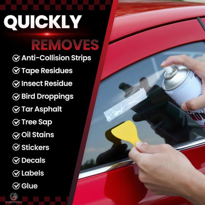 Donkeypro Adhesive Remover - 15 fl.oz Sticker Remover Spray with Scraper, Safely Removes Sticky Residue, Grease, Tape, Labels, Decals, Tree Sap, Bug, Tar, Wax on Car Paint & Glass