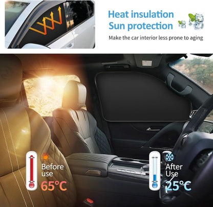 Car Window Sun Shades Curtains - Magnetic Privacy Curtains Side Window Sun Shades 100% Block Light Car Window Covers with Cooler Feeling 4Pcs, Thicken(Thickset, 4pcs)