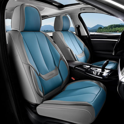 Coverado Seat Covers Full Set, Black Seat Covers for Cars 5 Seats, Car Seat Protector, Waterproof Nappa Leather Car Seat Cushion, Front and Rear Car Seat Cover Fit for Most Sedans SUV Pick-up Truck - Colors B