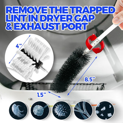 Holikme 30 Feet Dryer Vent Cleaner Kit, Flexible Lint Brush with Drill Attachment, Fireplace Chimney Brushes Extends Up to 30 Feet for Easy Cleaning, Use with or Without a Power Drill