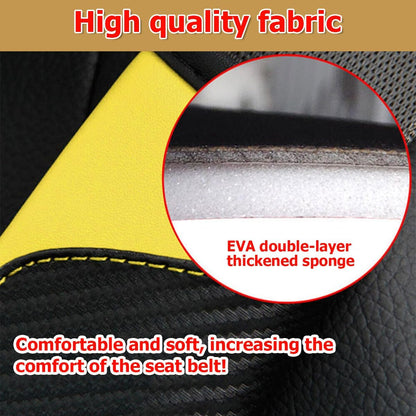 AUCELI 2PCS Car Seat Belt Cover, Carbon Fiber Seatbelt Shoulder Strap Covers, Breathable Leather Soft Harness Pad Protect Your Neck and Shoulder Compatible with Cars