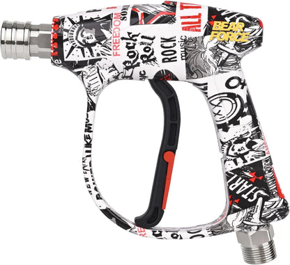 BEAR FORCE Pressure Washer Short Spray Gun M22-ID14mm Max 3000 PSI & Foam Cannon Foam Gun with 5 Tips #035 & 3/8'' Quick Connector Swivel, Additional Orifice Nozzle 1.10mm, Car Care Detailing