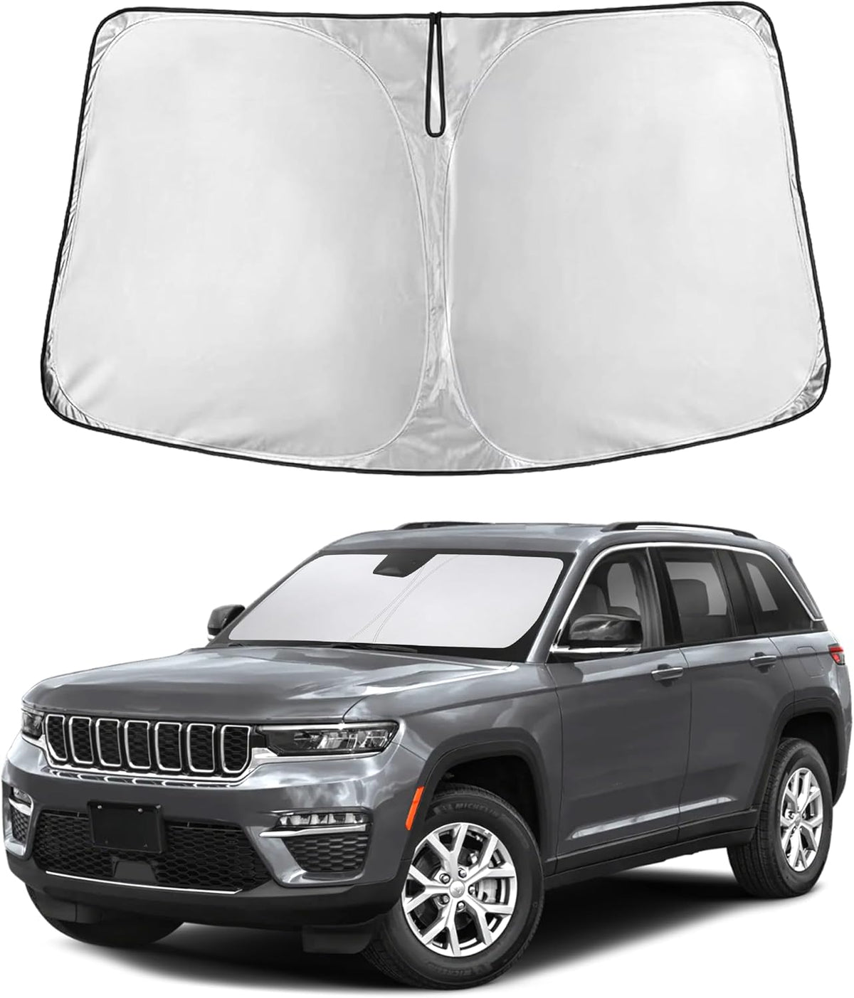 EcoNour Car Windshield Sun Shade | 2025 Upgraded Innovative No-Light-Pass Technology for Maximum Coverage | Foldable Sun Shade Keeps Your Vehicle Cool | Must-Have Car Accessories | Small (59" x 29") - Colors J