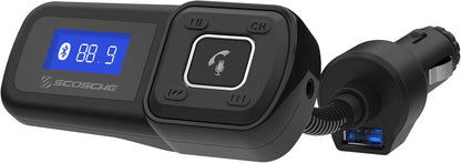 Scosche BTAXS2 Hands-Free Audio Kit, Bluetooth Receiver for Car Stereo with Noise Cancelling and Relocation Mount, 3.5mm Bluetooth Adapter for Car Radio AUX input Compatible with Siri/Google Assistant