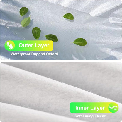 Sedan Car Cover (186-193 inches) - Universal Fit, Waterproof, Dupont Oxford, All Weather, Hail Protector, Sun Protection, Door Zipper