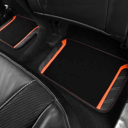 CAR PASS Air Mesh Leather Car Seat Covers Full Set, Waterproof Car Floor Mats, Sporty Steering Wheel Cover 14.5-15in, Universal Fits for 95% Cars Truck SUV (Black and Blue)