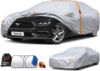Car Cover Waterproof All-Weather,Heavy-Duty Outdoor Full Exterior Automobiles Sedan/Coupe (Length 186-193 inch) with Windshield Sun Shade Universal Fit Toyota Camry, Tesla Model 3, Accord etc