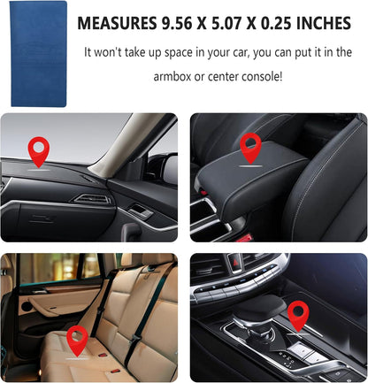Car Registration and Insurance Holder,PU Leather Car Glove Box Organizer Car Document Holder for ID,Driver's License,Universal Car Organizer Car Accessories for Women/Men (Red)