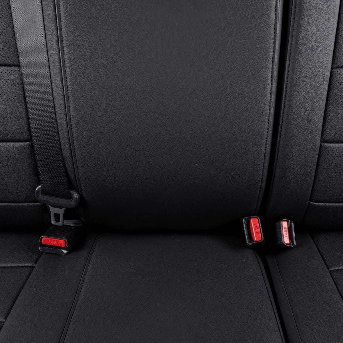 EKR Tacoma Car Seat Covers Custom Fit for Toyota Tacoma (Petrol) 2024 2025 2026 DoubleCab/CrewCab SR/SR5/TRD Sport/TRD Off-Road/Limited -Truck Seat Covers Full Set,Faux Leather(Black)