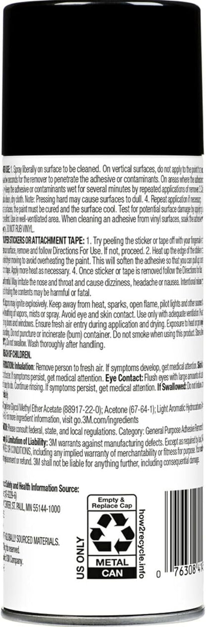 3M Adhesive Remover, 12 oz., Quickly Remove Adhesive, Attachment Tape, Tar, Wax & Adhesive Residue, Low VOC <20%, No Residue Left Behind, Easy-to-Use Formula, Also Works on Glass & Vinyl (03618VOC20)