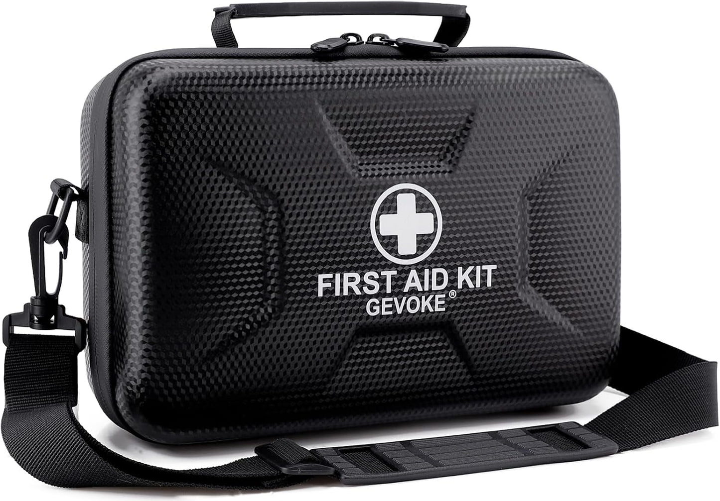 Gevoke 410 Piece Waterproof Hard Shell First Aid Kit for Home, Car, Travel, Camping, Truck, Hiking, Sports, Office, Vehicle & Outdoor Emergencies - Emergency Medical Kits (Red)