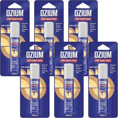 Ozium . Air Sanitizer & Odor Eliminator for Homes, Cars, Offices and More, Outdoor Essence, 0.8 Oz( Pack of 6) (packaging may vary)