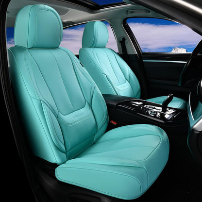 Coverado Seat Covers Full Set, Black Seat Covers for Cars 5 Seats, Car Seat Protector, Waterproof Nappa Leather Car Seat Cushion, Front and Rear Car Seat Cover Fit for Most Sedans SUV Pick-up Truck - Colors A