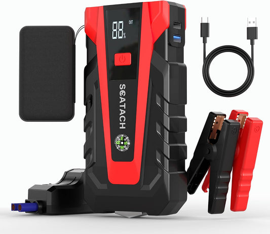 Scatach 3000A Car Battery Jump Starter,12V Jump Starter Battery Pack Portable (up to 9.0L Gasoline and 7.0L Diesel Engine), Jump Box with 3 Modes Flashlight and Jumper Cables
