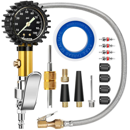 Tire Pressure Gauge - (0-60 PSI) Heavy Duty, Certified ANSI Accurate with Large 2 Inch Easy to Read Glow Dial, Low - High Air Pressure Gauge. Tire Gauge for Car and Trucks Tires by Vondior