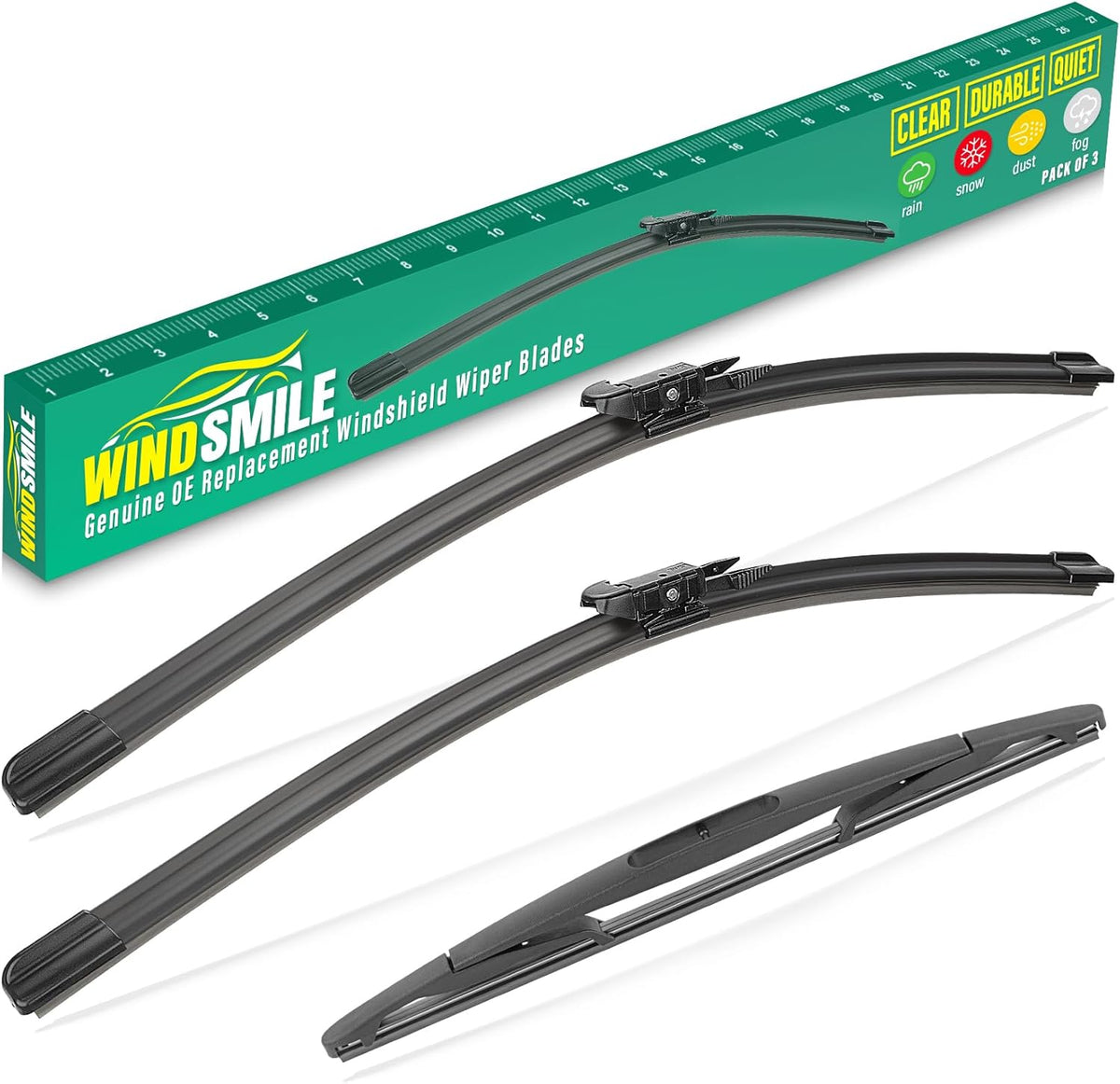 26" 16" 11" Windshield Wiper Blades Replacement for Chevrolet Chevy Trax 2024 2025 2026 Premium All Weather Front Rear Wipers Set - OEM Quality (Pack of 3) - Colors E