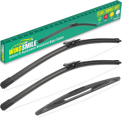26" 16" 12" Windshield Wiper Blades Replacement for Toyota RAV4 2019 2020 2021 2022 2023 2024 2025 RAV 4 / Mazda 5 2006-2015 Premium All Weather Front Rear Wipers Set - OEM Quality (Pack of 3) - Colors B