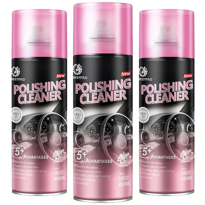 DONKEYPRO Interior Car Cleaner & Polishing - Repels Dust & Staining, Restores & Protects Plastic, Vinyl, Leather, Dashboard - UV Guard, Anti-Aging, Exterior & Interior Car Detailer Spray (3 x 15oz)