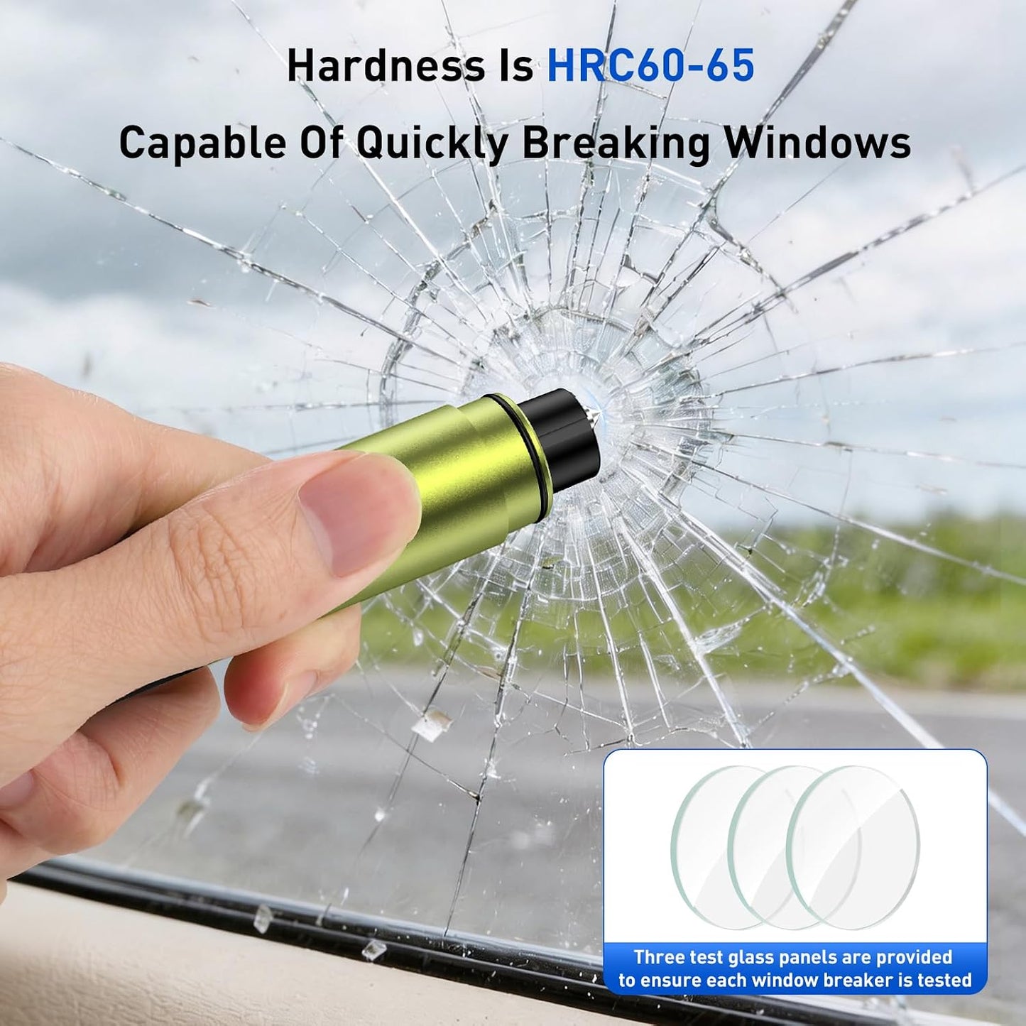 3 in 1 Car Safety Hammer Seatbelt Cutter and Survival Whistle, Safe Transparent Lid Window Breaker Seatbelt Cutter Underwater, 3-Pack Emergency Keychains car Window Breaker Tool,Glass Breaker for Cars