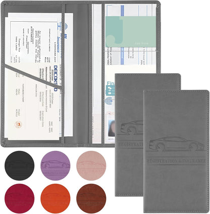 JUSTTOP 1Pack Car Registration and Insurance Holder,Car Document Holder for Cards License with Magnetic Shut,Vehicle Glove Box Car Organizer for Documents, Cards, License(Black)