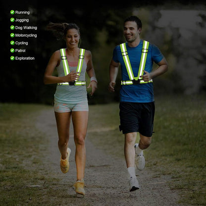 Reflective Vest Running Gear, 2Pack High Visible Safety VES for Cycling Jogging Running Walking, Adjustable for Men Women