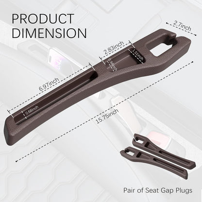 2PCS Car Seat Gap Filler Organizer,2 in 1 Car Gap Filler with Fill and Storage Function for Storing Phones Keys Cards,Universal Multifunctional No Drop Seat Guard for Cars