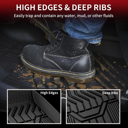 LASFIT Floor Mats Fits for Hyundai Sonata 2020-2026 (Only for FWD & Gas) & Kia K5 2021-2025 (Only for FWD) Custom Fit TPE All Weather Floor Liners Car Mats Accessories, Black
