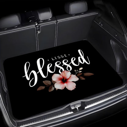Universal Car Trunk Mat 29" x 39",Purple Colorful Flowers All Weather Trunk Protection Cargo Liner, Durable Cargo Mat Rear Trunk Liner,Stylish Vehicle Interior Accessories Suitable for Most Car Models