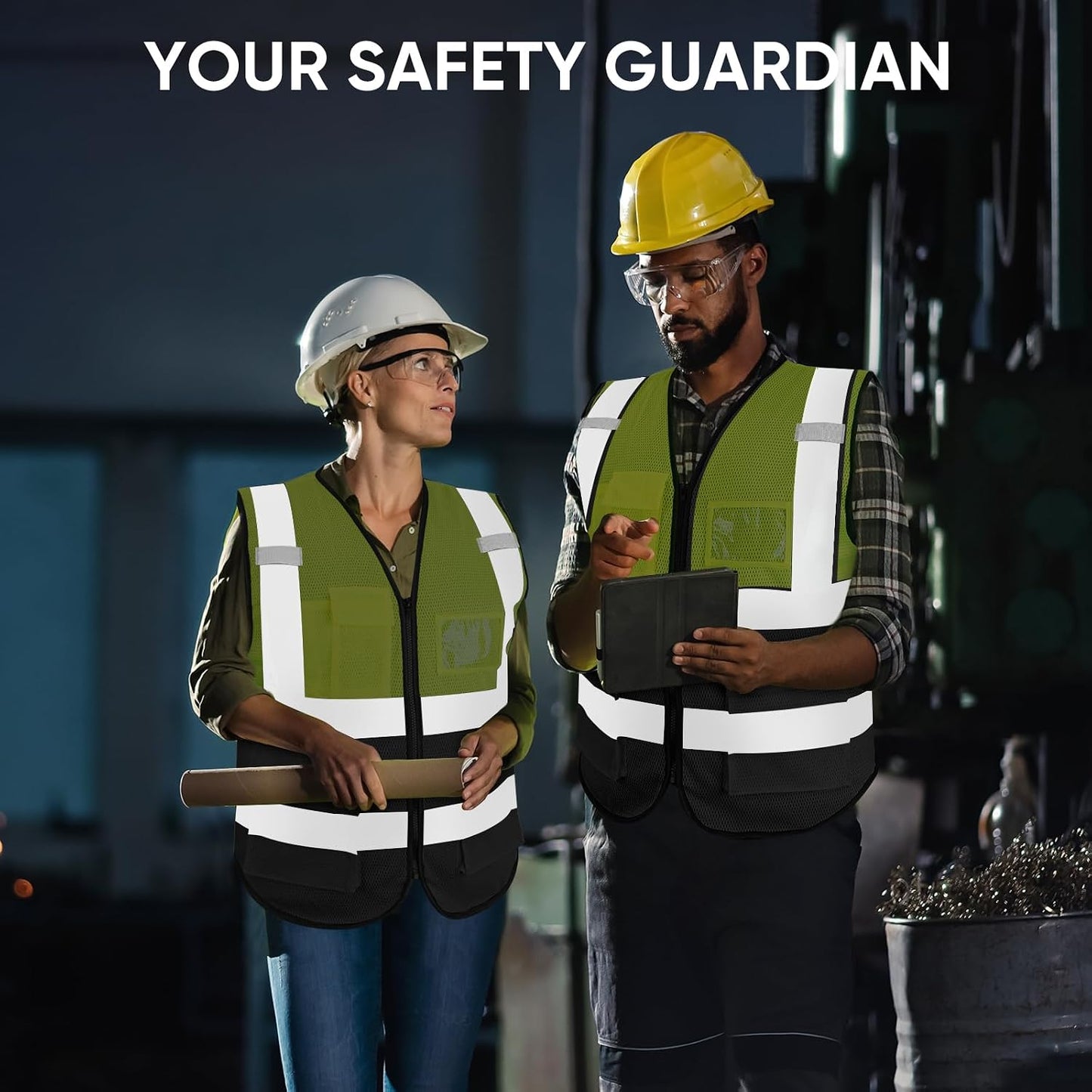 TICONN Reflective Safety Vest High Visibility Class II Mesh Vest for Women & Men Meets ANSI Standards