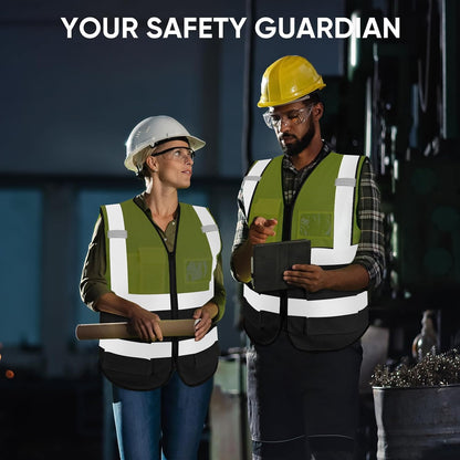 TICONN Reflective Safety Vest High Visibility Class II Mesh Vest for Women & Men Meets ANSI Standards