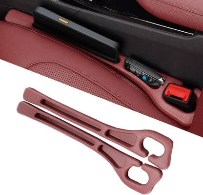 Car Seat Gap Filler Organizer of 2 – Universal Car Gap Seat Filler with Storage Pockets, No Drop Seat Guard for Phones, Keys & Cards, Car Accessories for Most Cars Trucks SUVs (Black)