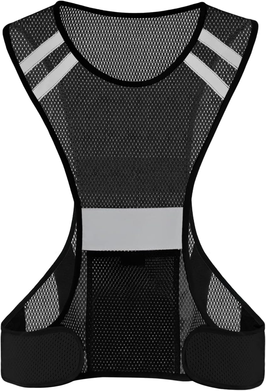 TCCFCCT Reflective Running Vest, High Visibility Running Gear with Large Pocket