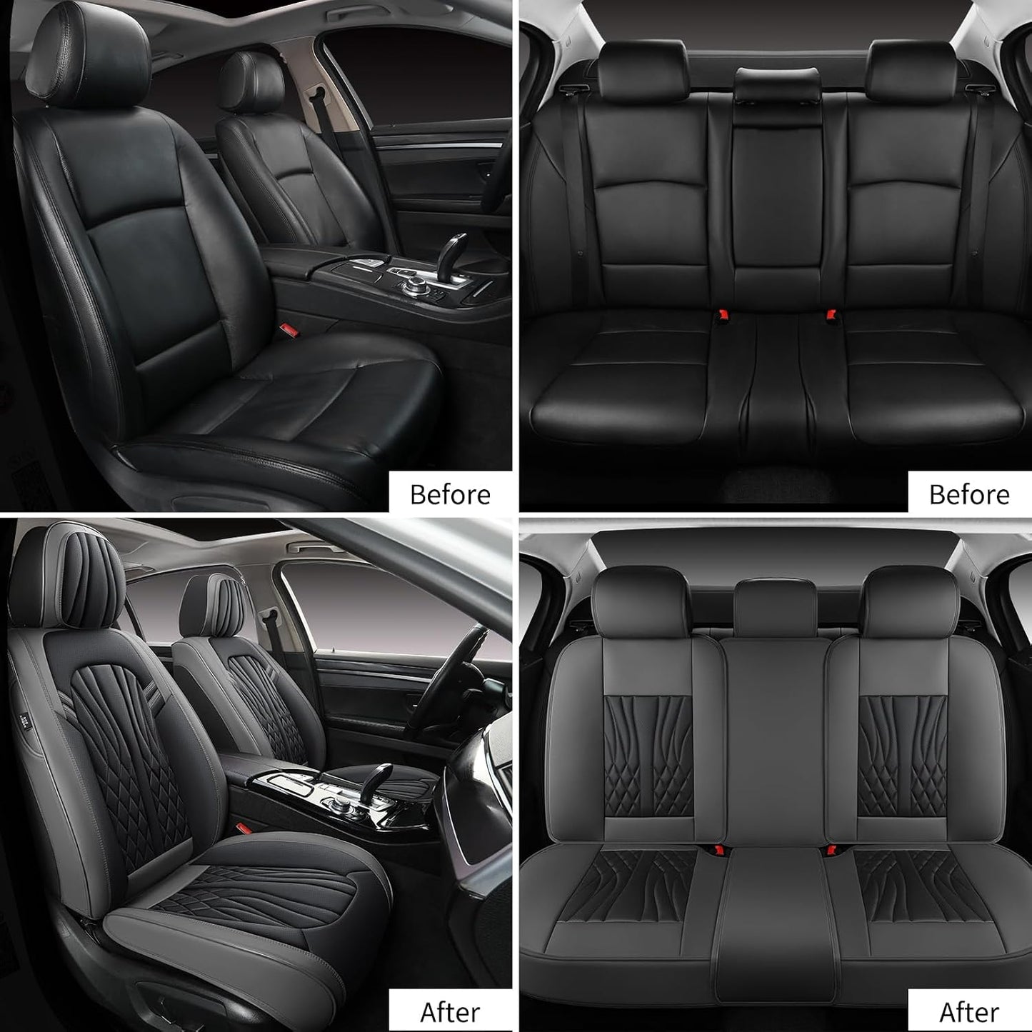 MINGBRON Leather Car Seat Covers,Car Seat Protector Waterproof,Seat Covers Full Set, Car Seat Protectors 5 Seats,Automotive Seat Covers Fit Most Cars Wine Red
