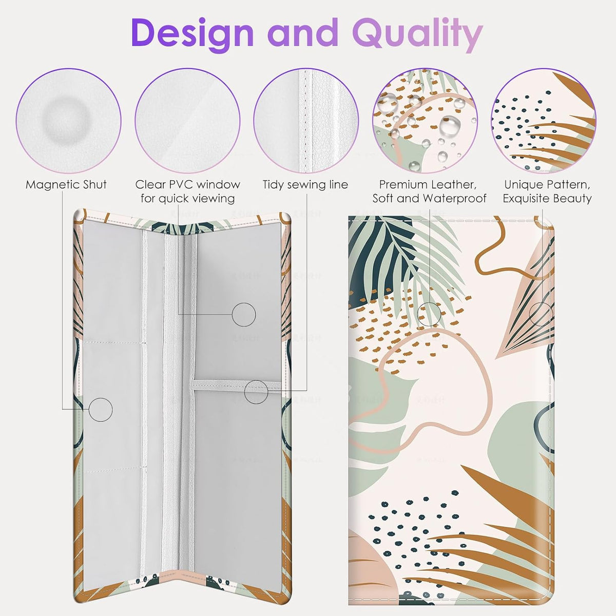 Car Registration and Insurance Holder，Colour Patterns Men Women Car License Document Registration and Insurance Card Holder