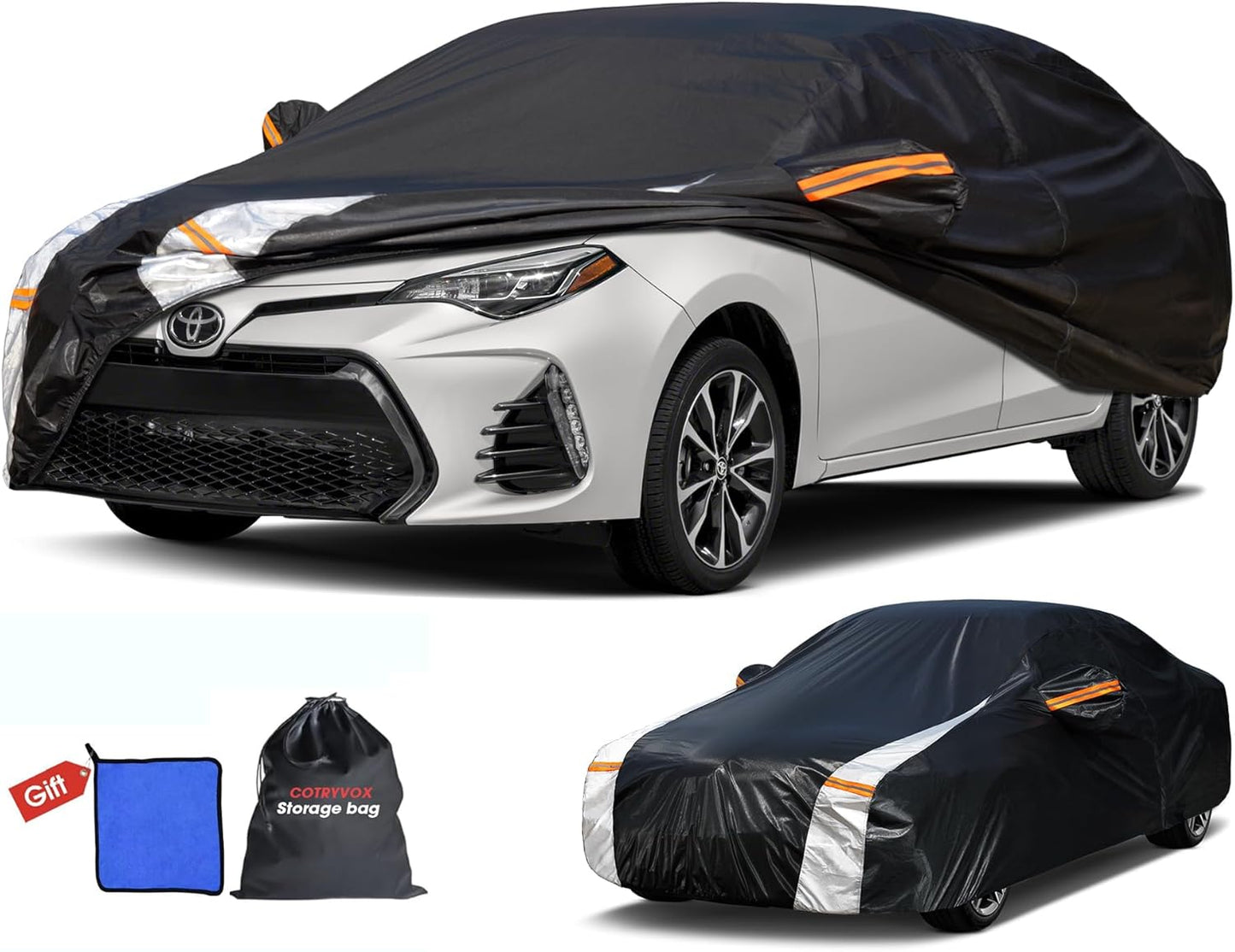 Large SUV Car Cover for Chevy Suburban 100% Waterproof All Weather, Heavy Duty Outdoor Full Exterior Covers Rain Sun Wind UV Protection. - Colors D