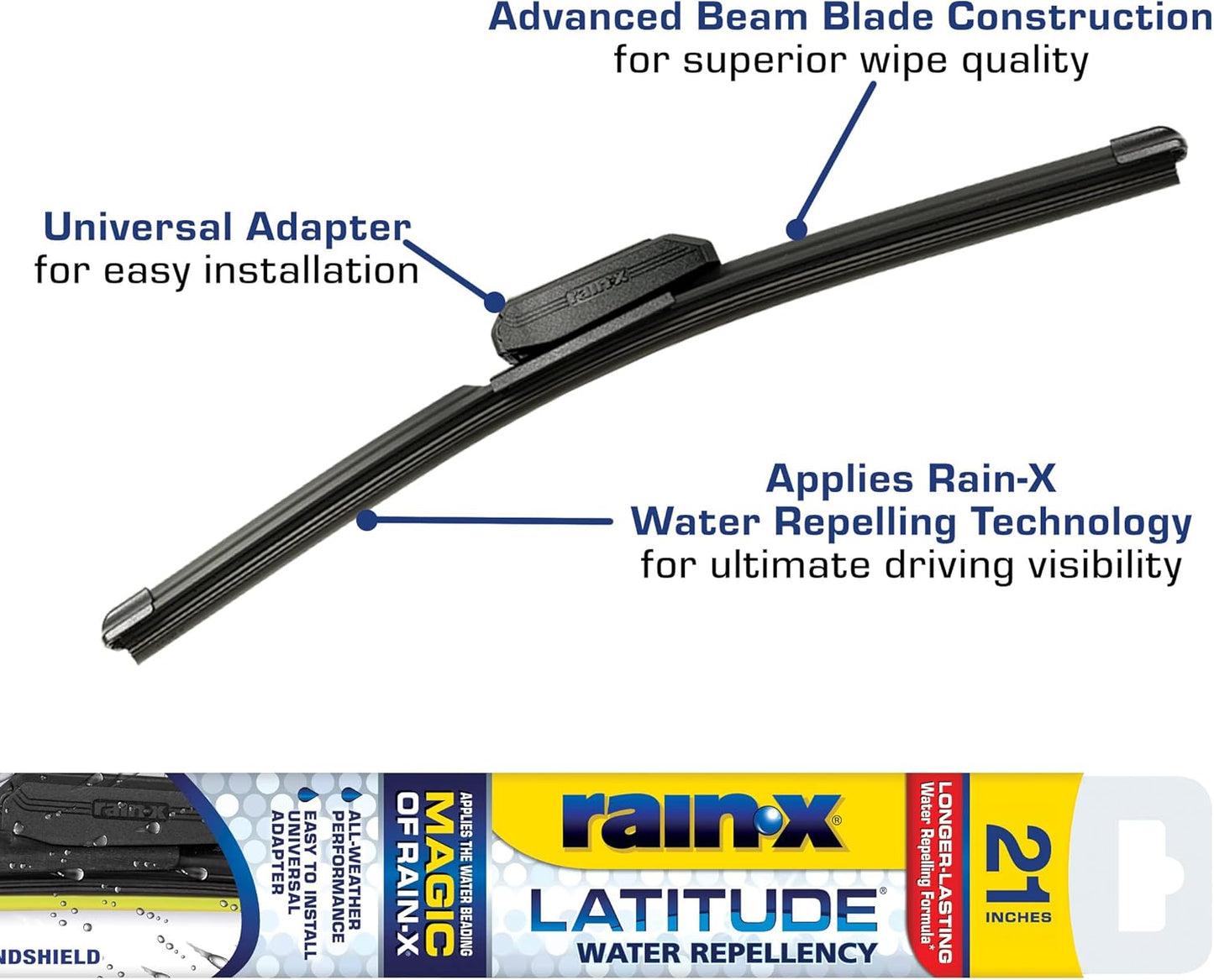 Rain-X 810363 Repellency Water Repellent Wiper Blades, 22" Windshield Wipers (Pack of 2), All Weather Streak-Free for Enhanced Visibility w/Water Repellency Formula [Amazon Exclusive] - Colors A