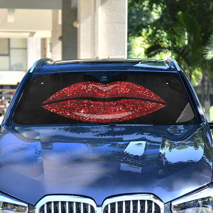 Black Leopard Car Windshield Sun Shade Animal Skin Print Foldable UV Ray Sun Visor Protector Sunshade to Keep Your Vehicle Cool (51" x 27.6")