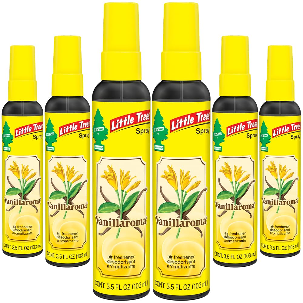 LITTLE TREES Car Air Freshener | Spray Provides a Long-Lasting Scent for Auto or Home | On-the-go Freshness | Black Ice, 6 Air Fresheners